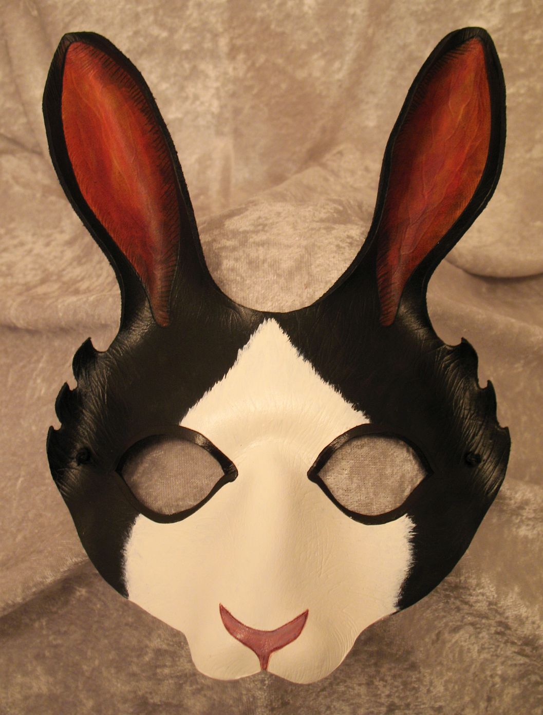Black & white dutch rabbit mask.